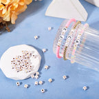 FASHEWELRY 500Pcs White Golden Letter Beads 4.5mm Square Alphabet Beads Acrylic Cube Letter S Beads for Friendship Bracelet Necklace Keychains Jewelry Making - color: Letter S