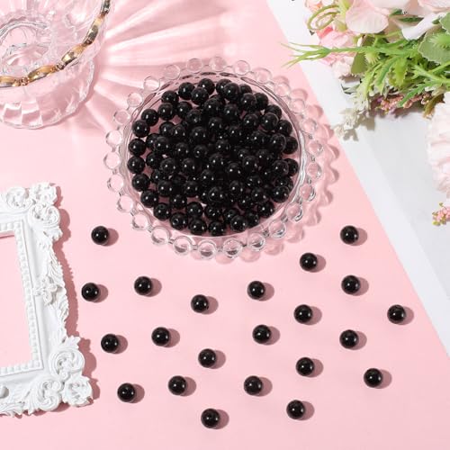 1 Box 8MM 120PCS Black Onyx Beads with Holes Natural Agate Round Gemstone Polished Stone Smooth Loose Spacer Bead Bulk for Jewelry Making Earrings Bracelet Necklace Decor DIY Craft Supply
