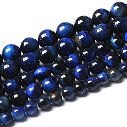 120PCS 6mm Lapis Lazuli Blue Tiger Eye Beads Natural Stone Round Loose Beads Energy Gemstone Healing Power for Jewelry Making 2 Strand 32" - color: Lapis Blue Tiger Eye, size: 6mm(2 Strands)