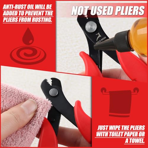 Jewelry Wire Cutters with 3 Cutting Edges Jewelry Parrot Beak Wire Cutter Memory Wire Cutting Pliers Memory Wire Shears Bracelet Pliers Jewelry Making Supplies for Crafting Beading DIY - style: 3 Cutting Edges