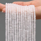 2 Strands (300PCs) White Jade Rondelle Beads, 2 * 4mm Gemstone Loose Spacer Abacus Disk Beads for DIY Bracelet Necklace Earrings Jewelry Making, Craft Supplies Beading Kit - color: White Jade, size: 2*4MM