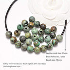 AD Beads Natural Gemstone 10mm Round Loose Beads Big Hole 2mm Sized 30pcs (African Turquoise) - color: African Turquoise