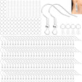 Hypoallergenic Earring Hooks, Ear Wires Fish Hooks, 600 Pcs Silver Earing Making Supplies Kit with Earring Backs and Jump Rings for DIY Jewelry Making (Silver) - color: Silver