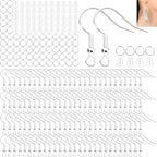 Hypoallergenic Earring Hooks, Ear Wires Fish Hooks, 600 Pcs Silver Earing Making Supplies Kit with Earring Backs and Jump Rings for DIY Jewelry Making (Silver) - color: Silver