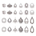 KISSITTY Tibetan Style Alloy Chandelier Component Links for Jewelry Making - color: Antique Silver # Mixed Shape 1
