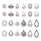 KISSITTY Tibetan Style Alloy Chandelier Component Links for Jewelry Making - color: Antique Silver # Mixed Shape 1