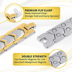 MagnetRX® Ultra Strength Magnetic Bracelet – Effective Stainless Steel Metal Bracelets for Men – Adjustable Length with Sizing Tool for Perfect Fit (Silver & Gold) - color: Gold & Silver Arrow Style (2X Strength)