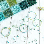 Green Colors 3mm Seed Beads, 5200Pcs Glass Seed Beads Kit with Storage Box for DIY Necklace Bracelet Crafts - color: Green