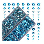 4000pcs Mixed Size Hot Fix Round Crystals Gems Glass Stones Hotfix Flat Back Rhinestones (Aquamarine) - color: Aquamarine, size: 4000 Count (Pack of 1)