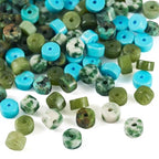 Craftdady 200Pcs Natural Stone Beads Green Jasper African Turquoise Beads Heishi Disc Stones Spacer Bead Flat Round Gemstone Bead for DIY Jewelry Bracelets Necklaces Making, 4 Styles - color: Green 4x2 mm