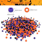 Looconi 1000 Pieces 6x9mm Black Orange Purple Acrylic Plastic Pony Beads for Halloween - color: Halloween1000