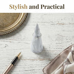 Marble Ring Stand for Nightstand Table Cute Jewelry Holder for Men Wedding Ring Display Stand for Kitchen Dish for Bathroom Sink Single Cone Tower Shape Mens Decorative Jewelry Holders