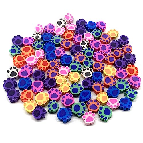 100 Pcs Polymer Clay Beads Mixed Heishi Spacer Beads Supplies for DIY Bracelet Earring Necklace Jewelry Making (Dog Paw) - color: Dog Paw