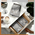 20Pcs Small Velvet Jewelry Tray, 8.3x4.9x0.9Inch Jewelry Storage Display Trays Jewelry Drawers Organizer Trays Desktop Decorative Tray for Earring Ring Necklace Bracelet, Grey (1 grid)