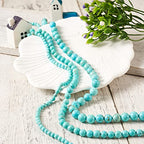 Cheriswelry 3Strands 4-9mm Natural Turquoise Beads Strands Round Natural Howlite Gemstone Beads Gemstone Loose Spacer Beads for DIY Earring Bracelet Necklace Jewelry Making - color: Natural Howlite