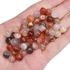 BEADIA Natural Red Agate Flat Cut Round Drum Stone 8mmx7mm Loose Semi Gemstone Beads for Jewelry Making 38cm - color: Red Agate