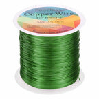 HARFINGTON Wire 203ft Length 24 Gauge Copper Craft Jewelry Wrapping Wire Tarnish Resistant Beading for Jewelry Making Supplies Crafting, Green - color: Green