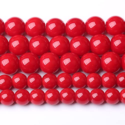 120PCS 6MM Red Glass Round Spacer Loose Beads for Jewelry Making DIY Bracelet Necklace - color: Red Glass Beads, size: 6mm (2 strands)