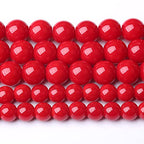 90PCS 8MM Red Glass Round Spacer Loose Beads for Jewelry Making DIY Bracelet Necklace - color: Red Glass Beads, size: 8mm (2 strands)