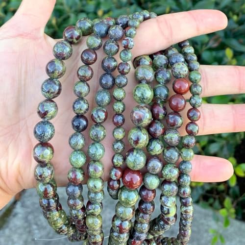 90pcs Adabele Natural Dragon Blood Jasper Healing Gemstone 4mm (0.16 inch) Small Round Beads Gem Stone Spacer for Craft Jewelry Making GF30-4 - color: Dragon Blood Jasper, size: 4mm (90pcs/1 Strand)