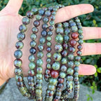 90pcs Adabele Natural Dragon Blood Jasper Healing Gemstone 4mm (0.16 inch) Small Round Beads Gem Stone Spacer for Craft Jewelry Making GF30-4 - color: Dragon Blood Jasper, size: 4mm (90pcs/1 Strand)