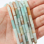 BEADIA Natural Amazonite Tube Beads 13x4mm 30pcs Cylinder Loose Semi Gemstone Beads for Jewelry Making Design - color: Amazonite Cylinder