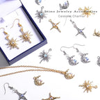 stino 48/56 Pieces Jewelry Celestial Charms Set, Silver & Gold Plated Moon Star Sun Pendants, DIY Jewelry Making Accessories - style: Baroque