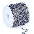 33 Feet Stainless Steel Enamel Chains Bulk, 2mm 304 Stainless Steel Navy Blue Enamel Beaded Cable Link Chain Roll Spool for Jewelry Making - color: Stainless Steel Navy Blue Beads