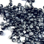 300pcs Crackle Glass Beads, 6mm and 8mm Black Crystal Glass Beads Round Loose Spacer Bulk Beads for DIY Craft Earring Necklace Bracelet Jewelry - color: Black