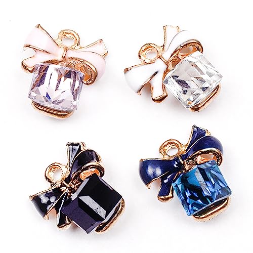 16-Pcs Crystal Jewelry Making Charms Silver Pendant Charm For Women Making Jewelry Crafts Rhinestone Charms - color: Ribbon