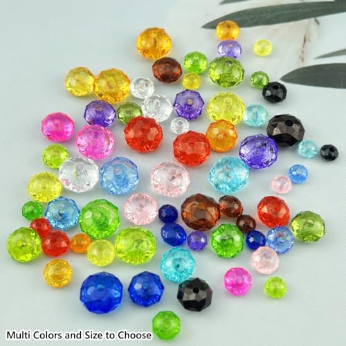 1000pcs 6mm Acrylic Crystal Beads, Faceted Rondelle Acrylic Spacer Beads for Wind Chimes Bracelet Necklace Earring Keychain Jewelry Making DIY Crafts(Bluish Violet) - color: Bluish Violet, size: 6mm