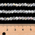 Perlin Czech Bohemian Crystal Glass Beads Faceted Round 4mm 90 Pieces Loose Spacer 1 Strand Beads for DIY Jewelry Earrings Necklace Bracelet Making (Crystal AB) - color: Crystal AB