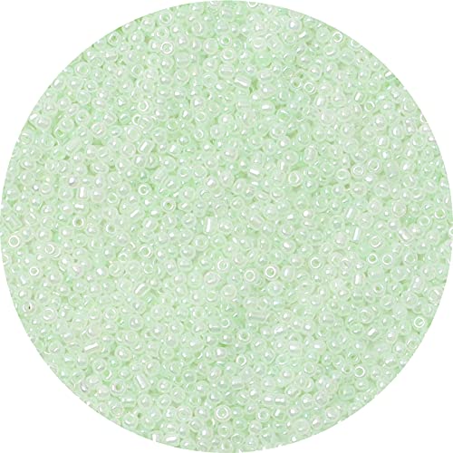 5000pcs Green Glass Seed Beads Bulk,3mm 8/0 Seed Pony Beads for Bracelets,Necklace,Jewelry Making -Waist Spacer Bead for DIY Craft Projects - color: Green White, size: 3mm