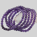 MASSIVE BEADS Handmade Yoga Stretch Elastic Bracelet Natural Stone Crystal Healing Power Energy Gifts for Unisex Adult 4mm 6mm 8mm 10mm - color: Amethyst(Love Guardian), size: 6mm