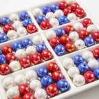16mm Acrylic Beads 100pcs Chunk Bubblegum Bead Beads for Pens for Necklace Jewelry Bracelets DIY Crafts Making (bluered) - color: bluered