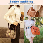 PECMER 20mm Rainbow D-ring Buckles-10 PCS Zinc Alloy D Rings 3/4 inch Metal D-Shape Buckle Clips-Non-welded Purse Hardware for Bag Making Webbing - color: 10pcs Rinbow D-ring -20mm