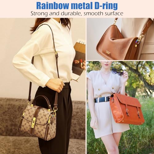 PECMER 20mm Rainbow D-ring Buckles-10 PCS Zinc Alloy D Rings 3/4 inch Metal D-Shape Buckle Clips-Non-welded Purse Hardware for Bag Making Webbing - color: 10pcs Rinbow D-ring -20mm