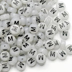 200PCS Letter Beads Glow in The Dark 4x7mm Acrylic Alphabet Letter M Beads for Jewelry Making Bracelet - color: M-200PCS
