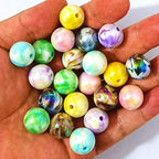 Mixed Lots Shiny AB Color Acrylic Bead DIY Beading Hairband Bracelets Necklace Craft Embelishment (Mixed Colors-Milk) - color: Mixed Colors-milk