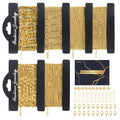 18k Gold Necklace Chains for Jewelry Making, 39.3 Feet 6 Rolls Bracelet Chains for DIY,6.5Feet Each Style, Gold Chain with Jump Rings/Lobster Clasps/Connectors - color: 18k Gold-39.3 Feet 6 Rolls
