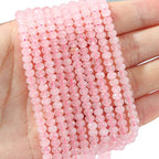 BEADIA Natural Rose Quartz Crystal Beads 4x2mm 120pcs Faceted Rondelle Loose Semi Gemstone Beads for Jewelry Making Design - color: Rose Quartz
