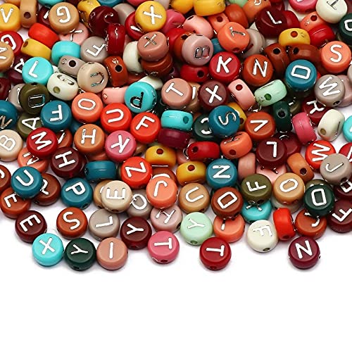 ToBeIT 1000pcs Letter Beads Acrylic Bead Alphabet A-Z Round Beads for DIY Jewelry Making, Bracelets, Necklaces (Silver) - color: bg-color silver