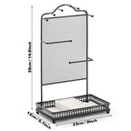 Meangood Black Jewelry Organizer Stand, Earring Holder Rack for Hanging Earrings Necklace Bracelets Watches Jewelry Display Large Rings Storage as Women Gift - color: Earring Black