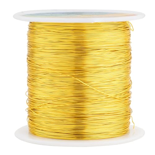 328 Feet Tarnish Resistant Copper Wires 28 Gauge Jewelry Craft Wires Beading Wires for Jewelry Making, Wire Wrapping and Crafting(Gold) - color: 1Gold, size: 28 Gauge