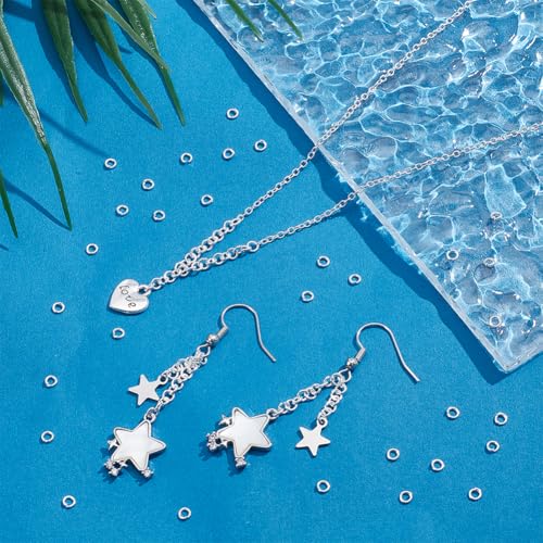 PH PandaHall 100pcs 925 Sterling Silver Plated Jump Rings, 3mm Open Jump Rings Brass Jewelry Connector Ring 22 Gauge Unsoldered O Ring for Earrings Bracelets Necklaces Chain Choker DIY Craft Making
