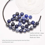AD Beads Natural Gemstone 10mm Round Loose Beads Big Hole 2mm Sized 30pcs (Blue Sodalite) - color: Blue Sodalite