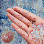 200PCS Aurora Nail Art Rhinestones Multi Shapes Mix 3D Glass Crystal Nail Gems Nail Charms Craft Heart Bear Star Irregular Iridescent Clear Nail Rhinestone Diamonds for Women Girls DIY Nail Art Design - color: Multi Shapes-9
