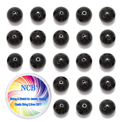 NCB 100pcs Original Natural Stone Beads Gemstone Round Loose Beads 6mm 8mm 10mm (Black Obsidian, 6mm 100Beads) - color: Black Obsidian, size: 6mm 100Beads