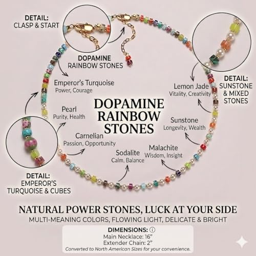 Handmade Natural Gemstone Beaded Necklace for Women, Cultured Freshwater Pearl Choker with Adjustable Extension Chain, Boho Healing Crystal Jewelry Collection - color: g Colorful