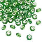 100pcs 14mm Green European Glass Beads - Large Hole, Lampwork, Loose Spacer Beads for St. Patrick's Day DIY Craft Snake Chains Bracelet Necklace Earring Making - Hole: 5mm - color: Green